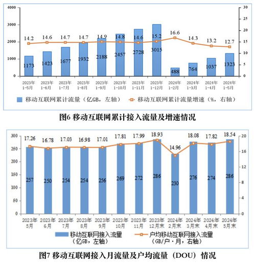 2024年1-5月工信部數據顯示 全國移動互聯網流量達1323億GB，同比增長12.7%，省內增值電信業務持續發展
