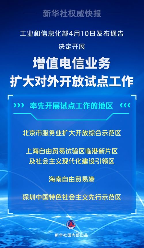 我國啟動增值電信業務擴大對外開放試點，促進省內行業創新發展